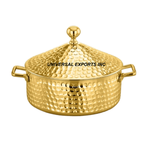 Stainless Steel Leather Finished Hotpot Mew Arrival Handmade Designer Casserole High Quality Fancy New Metal <b>Food</b> <b>Warmer</b> - Product Image 4