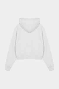 Vente en gros Gris Chiné Pilates & Pinot Sweat à capuche court avec fermeture éclair Anti-rides Sweats à capuche respirants pour femme Sweat à capuche zippé - Product Image 6