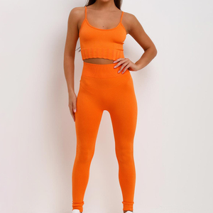 Ensemble de yoga 3 pièces pour femmes, taille plus, vêtements de sport, leggings taille haute, hauts d'entraînement, spandex/polyester, vêtements de sport - Product Image 6