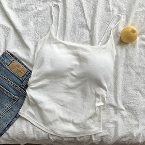 Camiseta sin mangas transpirable ajustada larga para mujer, almohadilla de sujetador incorporada, bordado de Color personalizado, capas para usar solo, puro lujurioso - Product Image 6