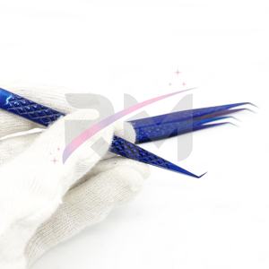RMI Super Product High Quality Material Stainless Steel <b>Eyelash</b> <b>Tweezer</b> Purple Plasma Color 45 Degree Isolation <b>Tweezer</b> - Product Image 3