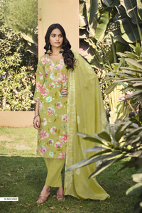 Latest Fully Printed Embroidery Work Cotton <b>Kurti</b> and Bottom Set with Dupatta for Party Wear for Adults Quick Dry All Seasons - Product Image 4