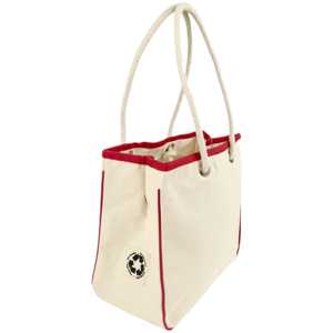Sac fourre-tout en corde tissée moyenne réutilisable et écologique Harbor, rouge, impression de logo personnalisée, matériau PP pour les courses quotidiennes, sacs américains - Product Image 1