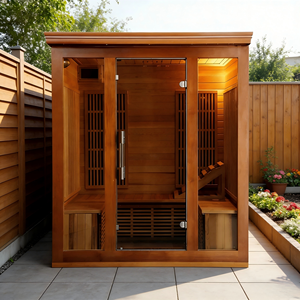 Sauna infrarouge Cedar Elite pour 4-5 personnes - Sauna bien-être écoénergétique pour une utilisation en intérieur/extérieur - Product Image 4