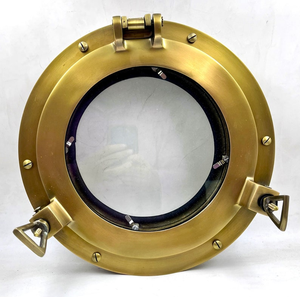 Miroir décoratif de fenêtre de hublot rond en métal poli antique nautique, cadeau de collection, décoration de la maison - Product Image 2