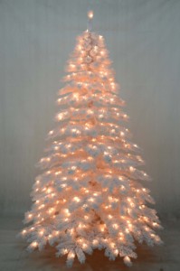 Premium <b>Artificial</b> Christmas <b>Trees</b> Standing Base Pre-Lit Flocked Spruce Slim & Realistic 120360cm - Product Image 2