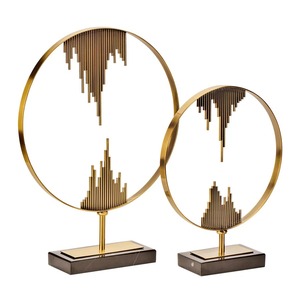 Pièce maîtresse artistique haut de gamme, décoration de table de luxe pour le salon, le bureau, cadeau, présentoir, centre de table moderne élégant, ensemble de 2 figurines - Product Image 1