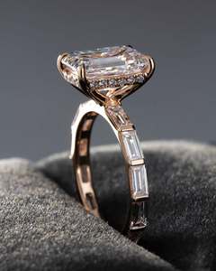 แหวนเงินแท้ 925 ขนาด 10x14 มม. ประดับเพชรโมอิสซาไนต์ 10 กะรัต ดีไซน์สวยหรู แหวนเงินสำหรับผู้หญิง แหวนโมอิสซาไนต์สั่งทำพิเศษ - Product Image 5