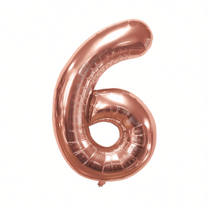 Palloncino Numero 6 in Foil Oro Rosa 45cm per Decorazioni Festa - Product Image 2