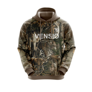 Sweat à capuche unisexe 100 % polyester respirant en polaire 330g, personnalisable pour homme, modèle hiver vierge avec logo frontal uni pour la chasse - Product Image 4