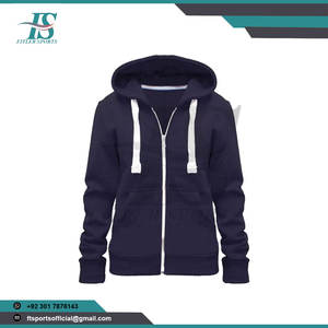 Sudadera con Capucha de Forro Polar para Mujer, Fabricante de Productos Personalizados al por Mayor, Sudadera con Cremallera Lisa de Talla Grande, Chaqueta con Cremallera de Forro Polar para Mujer - Product Image 4