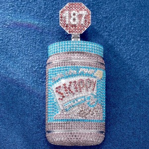 Pendentif personnalisé LL en argent sterling 925/or blanc, style hip-hop, avec diamant moissanite VVS, nom glacé, pour cadeau - Product Image 2