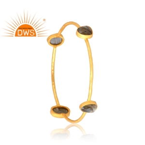 Anillo de piedras preciosas de labradorita natural chapada en oro de 18 quilates de Plata de Ley 925 más vendido, fabricante de joyería fina Demi - Product Image 2