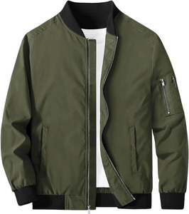 Veste universitaire à glissière classique pour hommes avec poche boutonnée Blouson aviateur à la mode pour hommes - Product Image 6