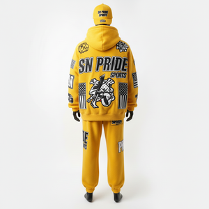 ชุดวอร์มผู้ชายแบบมีฮู้ด สไตล์ลำลอง ทรงปกติ สำหรับฤดูหนาว ผ้าฝ้ายฟลีซ 100%  สำหรับออกกำลังกาย เล่นกีฬา วิ่งจ๊อกกิ้ง พร้อมปักโลโก้ตามสั่ง - Product Image 5