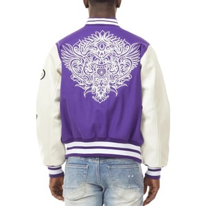 Veste Letterman de haute qualité personnalisée ODM OEM pour hommes, vestes décontractées de conception ample de baseball et d'université - Product Image 5