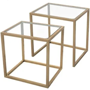 Table d'appoint carrée en fer avec plateau en marbre blanc, style ferme moderne, personnalisable, 19,75 x 19,75 x 20,5 pouces, Marque - Product Image 3