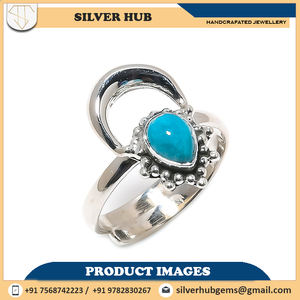 925 argent Sterling femmes Design vieilli bague grande pierre précieuse poire coupe lunette réglage aigue-marine Style classique pour mariage - Product Image 6