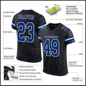 100% maillots de football américain en polyester pour adultes et jeunes entièrement personnalisés avec pantalon assorti pour club - Product Image 6