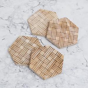 Posavasos de madera hexagonal de primera calidad, alfombrilla para taza de forma única para café, té, mesa de comedor, Mostrador de Bar y estilo Interior del hogar de la India - Product Image 1