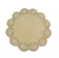 Top vente verre perlé rond élégant décoratif napperons pour Table à manger mat nouveau design fantaisie broderie napperons