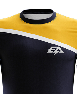 เสื้อฟุตบอลผู้ชายคุณภาพสูง พิมพ์ลายโลโก้ตามสั่ง ระบายอากาศได้ดีเยี่ยม ผลิตจากโพลีเอสเตอร์ 100% พร้อมพิมพ์ลายด้วยความร้อน ชื่อทีมกีฬา - Product Image 3