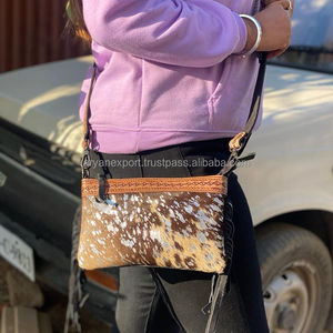 Bolso de mano con flecos de cuero para mujer, bolso de mano con flecos de piel para ocultar, bolso de cuero con herramientas coloridas, bolsos cruzados de tamaño Ideal - Product Image 4