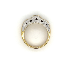18K Yellow <b>Gold</b> Plated Solid <b>Gold</b> Princess Cut Diamond Star Cluster <b>Ring</b> for Women's Engagement Fashion Jewelry IGI Certificate - Product Image 1