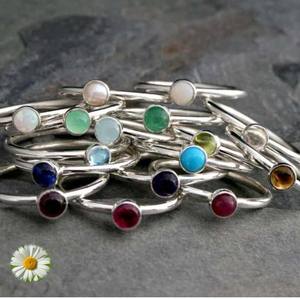 Trending Handmade Sterling Silver <b>Ring</b> Round Shape Multi Color <b>Quartz</b> Gemstone 10mm Bezel Setting Wedding Band US IGI Parties - Product Image 5