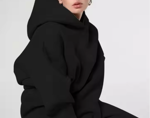 Sudadera Corta con Capucha de Manga Larga para Mujer, de Alta Calidad, Resistente al Viento, con Logotipo Personalizado, para Gimnasio, Fitness, Aire Libre, Spandex/Algodón - Product Image 3