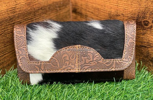 Nuevo bolso de mano de cuero tallado de piel de pelo hecho a mano occidental para mujer, gran oferta, funda de teléfono con estilo marrón en relieve, billetera espaciosa - Product Image 6