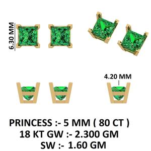 Pendientes de plata con peridoto y citrino tallados en forma de princesa - Product Image 2