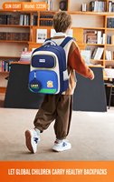 SUN EIGHT Sac à dos d'école primaire de 15,5 pouces pour filles et garçons, cartable ergonomique imperméable avec pochette ronde, modèle 22296
