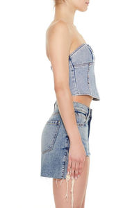 Top de Mezclilla con Corte 2026 a Precio de Mayoreo, Transpirable, Sostenible, Talla Grande para Mujer, Servicio OEM Personalizado - Product Image 4