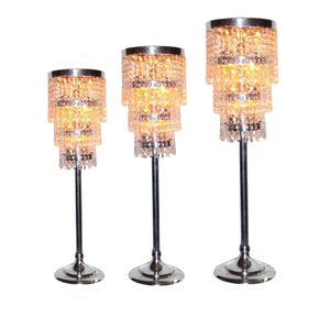 Candelabro de cristal elegante para Decoración de mesa con juego de 3 niveles de 3 candelabros decorativos de lujo hechos a mano para entrada de boda - Product Image 1