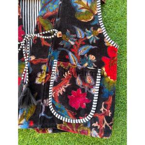 <b>Women's</b> Cotton Floral Velvet Quilted Reversible <b>Jacket</b> Boho Hippie <b>Sleeveless</b> Vest Coat Plain Dyed Technics Unisex Winter Vest - Product Image 3