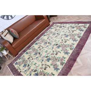 Tapis de 5,5 x 8,6 pieds, tapis turc vintage, tapis oriental violet - Product Image 5