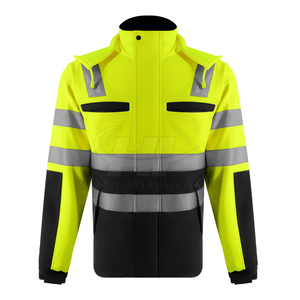 Chaqueta de Trabajo Reflectante de Alta Visibilidad para Hombre, Cómoda, de Poliéster, Tejido Resistente, Múltiples Bolsillos, Apta para Exteriores - Product Image 4