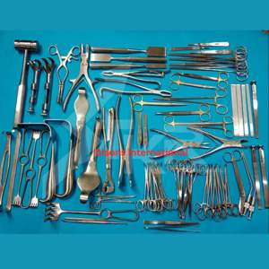 BISONS - Juego de Instrumentos Ortopédicos Manuales de Alta Calidad con Certificación CE, 74 Piezas, Herramientas Básicas para Cirugía Mayor, Acero Inoxidable - Product Image 1