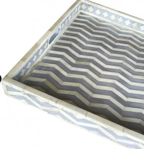 Plateau en émail en bois de résine d'os fait à la main exquis méticuleusement sculpté à la main poli à la main luxueux écologique maison jetable - Product Image 5