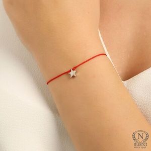 925 Sterling Silver Fine Charm <b>Bracelet</b> with White Cord Star Design Women's Everyday Wear Multi-Color Options - Product Image 1