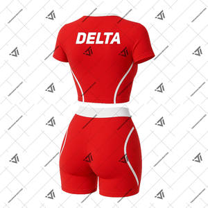 Delta grec | Sigma | Vêtements de sororité Theta DST Ensemble d'entraînement 2 pièces en spandex brodé pour femmes - Product Image 2