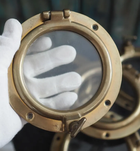 Élégant article de décoration intérieure : Fenêtre lanterneau en laiton, lanterneau de bateau, lanterneau de porte, lanterneau en verre, décoration murale maritime - Fenêtre - Product Image 2