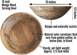 ชามไม้ธรรมชาติพรีเมียมขายดี ผลิตภัณฑ์ทำมือ ทนความร้อน ใช้กับเตาอบได้ ดีไซน์หรูหรา - Product Image 4