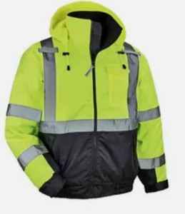 Customized Hi Vis ANSI Class 2 Safety Jacket with LED Flash and Bright <b>Silver</b> Reflective Strip Safety Clothing - Product Image 2