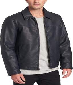 Chaqueta ligera de cuero de alta calidad Chaqueta negra de Cuello clásico de moda para hombres en el precio más barato - Product Image 1