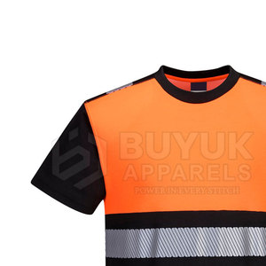 เสื้อเชิ้ตนิรภัยสะท้อนแสงแขนสั้น ระบายอากาศได้ดี ผลิตจากโพลีเอสเตอร์ 100% แห้งเร็ว ป้องกันไฟไหม้ สำหรับควบคุมการจราจร - Product Image 5