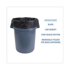 Boardwalk H7658HBK 38 pulgadas. X 58 Pulgadas 0.7 Mil 60 Gal. Revestimientos Lineales de Baja Densidad para Latas Industriales - Negros (100/Caja) - Product Image 5