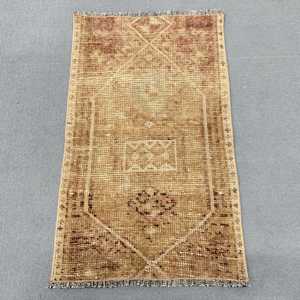1.5x2.5 ft Vintage Rug, <b>Brown</b> Floral Turkish <b>Wool</b> Rug - Product Image 1
