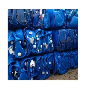 Оптовая продажа, оптовые поставки, чистые переработанные полиэтиленовые пластмассовые обрезки с синим барабаном из ПНД/бутылки с молоком из ПНД, низкая цена